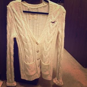 Holister white knit sweater