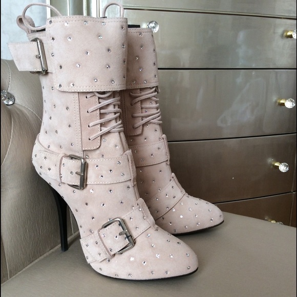 Giuseppe Zanotti Zadina Velour Blush BOOTS - Picture 2 of 4