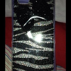 Black leopard print iPhone case