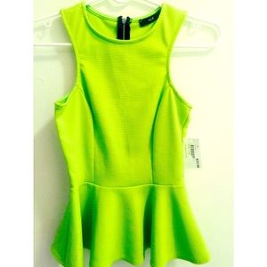 Neon Green Peplum Top