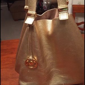 Gold michael kors handbag