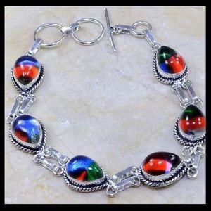 Silver Murano glass bracelet