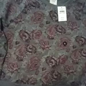 Womens Grey with roses A&F sweater