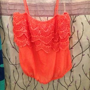 Salmon colored spring top