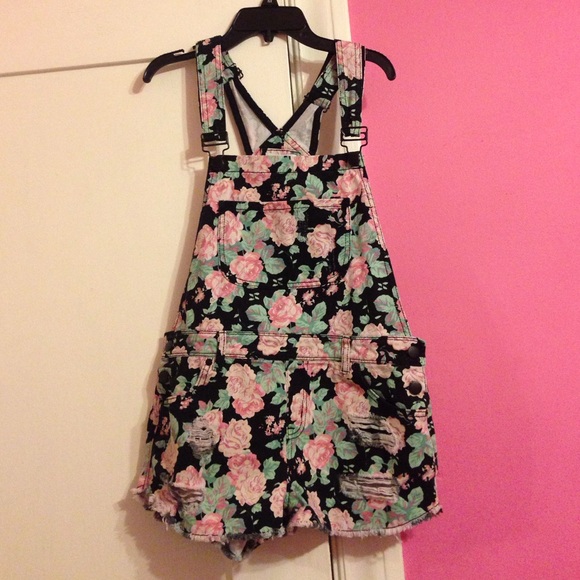 Forever 21 Floral Overalls