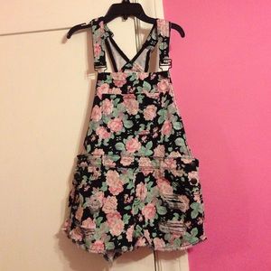 Forever 21 Floral Overalls