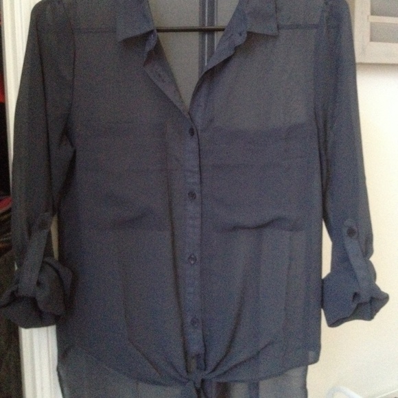 Grey button up blouse top, Small, New condition - Picture 3 of 3