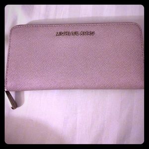 Michael Kors Jet Set Continental Wallet Pearl Gray