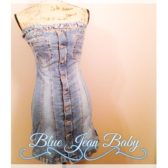🎉HOST PICK🎉 Denim Blue Jean Strapless Dress