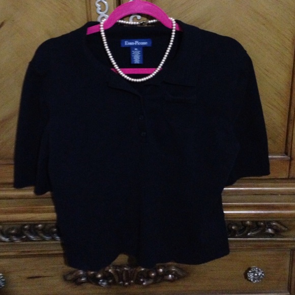 Evan Picone top navy blue size XL better fit Med