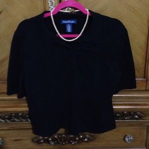 Evan Picone top navy blue size XL better fit Med