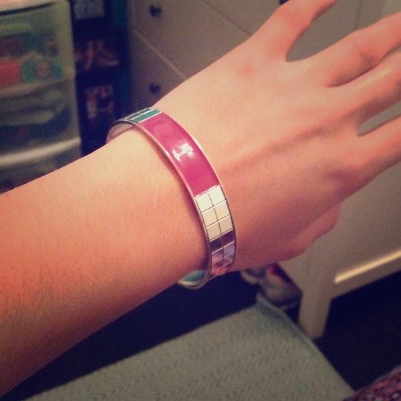 Pink and silver bangle