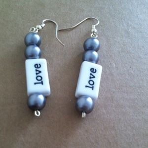 "Love" Pearl Earrings