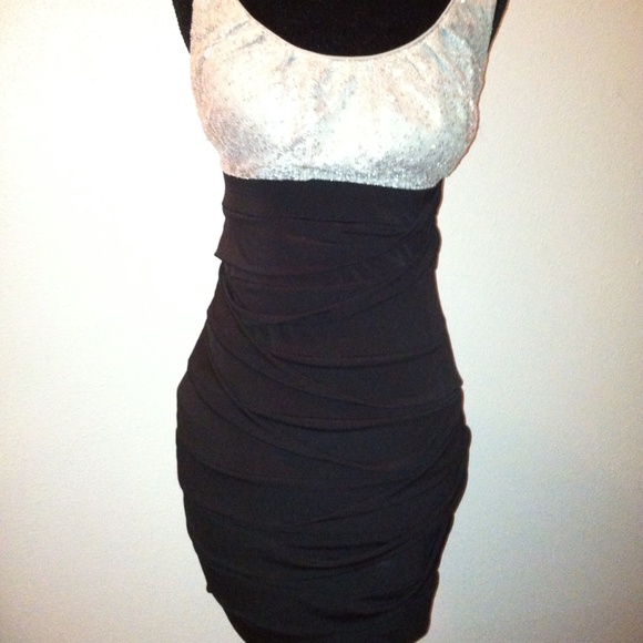 Black and silver sequined dress
