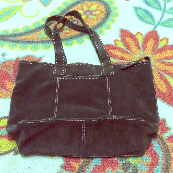 Ann Taylor Loft brown suede purse
