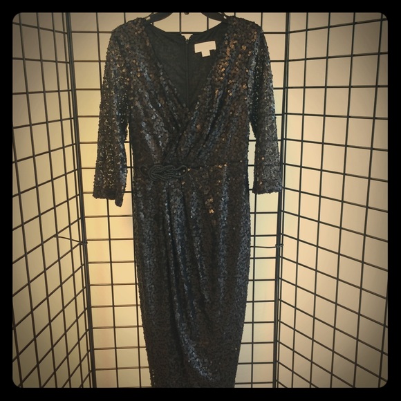 NWOT- Black Sequin Gown.