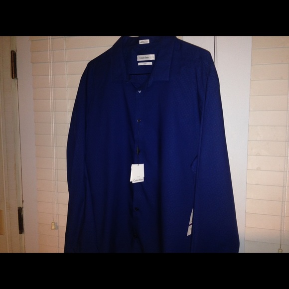 Dark blue men's long sleeve shirt - Picture 1 of 4
