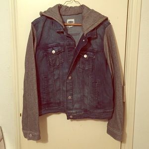 Denim jacket with hood