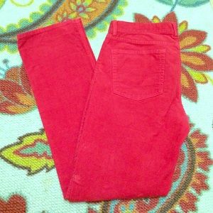J. Crew matchstick red corduroy pants