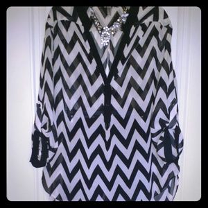Chevron oversized top