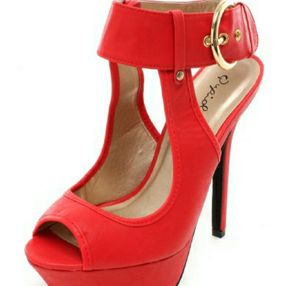 NEW Red Ankle Strap Heels