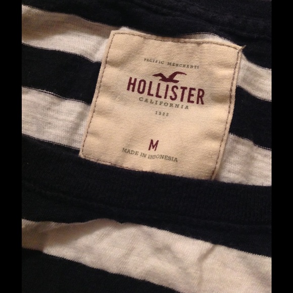 Navy blue and white Medium Hollister shirt