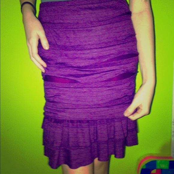 Knee Length, Purple Skirt