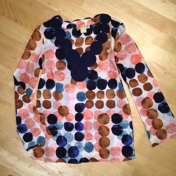 MICHAEL kors bright colorful soft linen tunic S - Picture 2 of 4