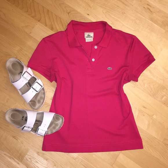 Lacoste dark, vibrant pink polo shirt size 40 auth
