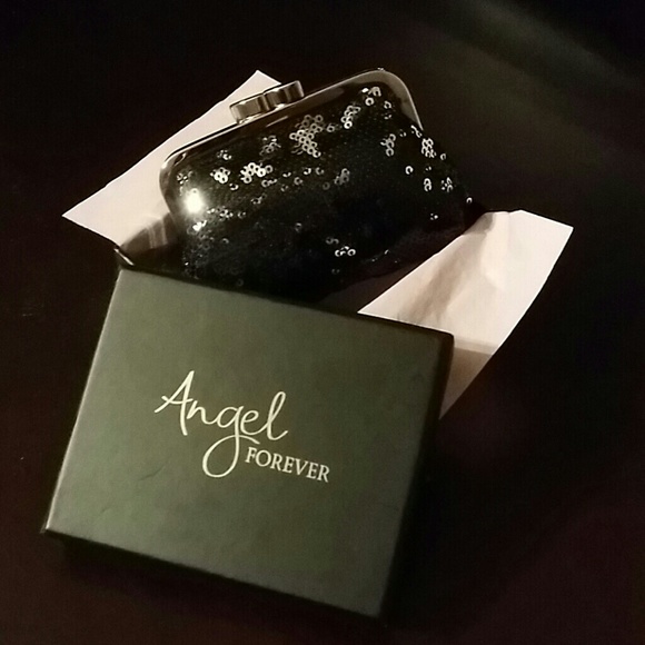 Black sequin coin purse