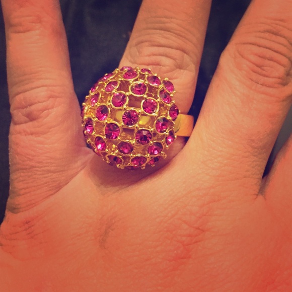 Kate Spade deep pink cocktail ring size 7.5