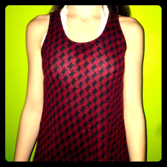Maroon and black patterned tank