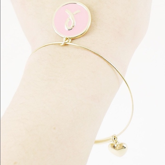 Pink ribbon enamel gold tone bracelet - Picture 3 of 4
