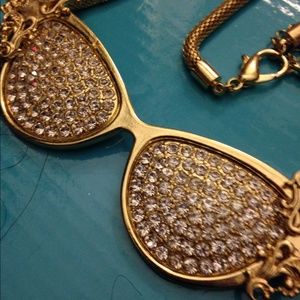 Gold Crystal Cat-Eye Necklace