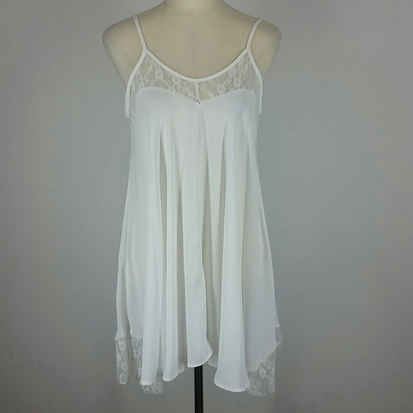 White sheer slip dress