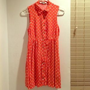 Polka dot collard dress