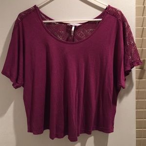 Fuchsia Lace Crop Top