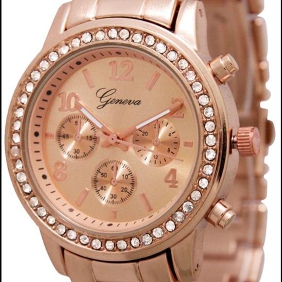 Geneva Jewelry - New Geneva boyfriend style rose gold watch
