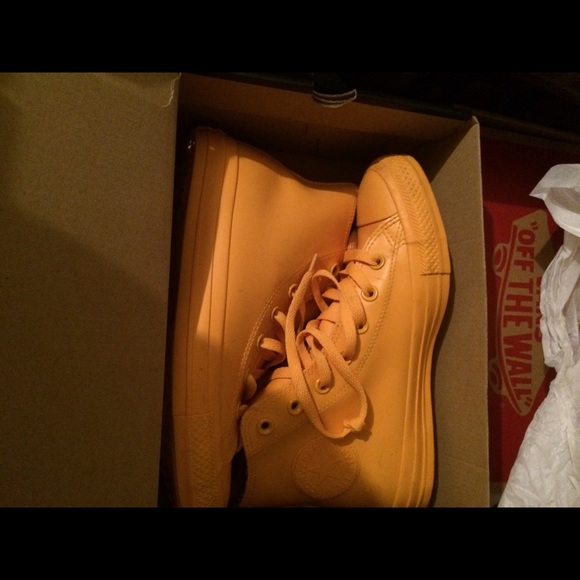 Converse yellow rain rubber shoes