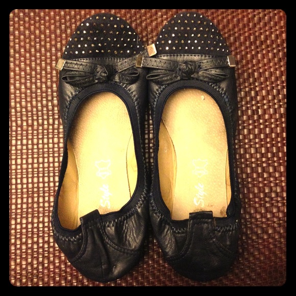 Like Style Navy Blue Stretch Flats