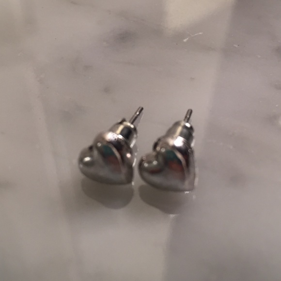 Tiny Silver Heart Studs