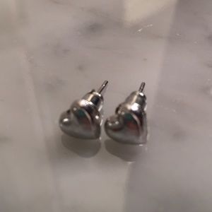Tiny Silver Heart Studs