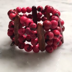 Pink beaded bracelet
