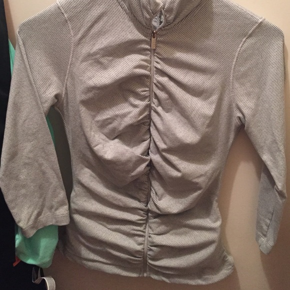 Bebe grey and white striped track jacket - Picture 1 of 4
