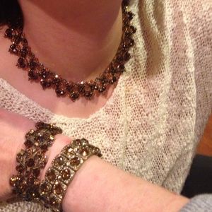 Bronze beaded dressy costume jewelry