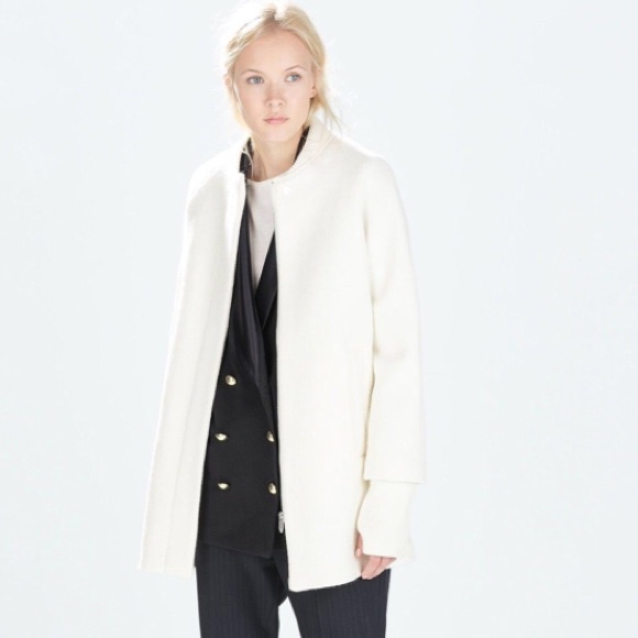 zara white cape jacket