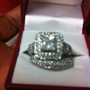 Sterling Silver 925 engagement ring CZ