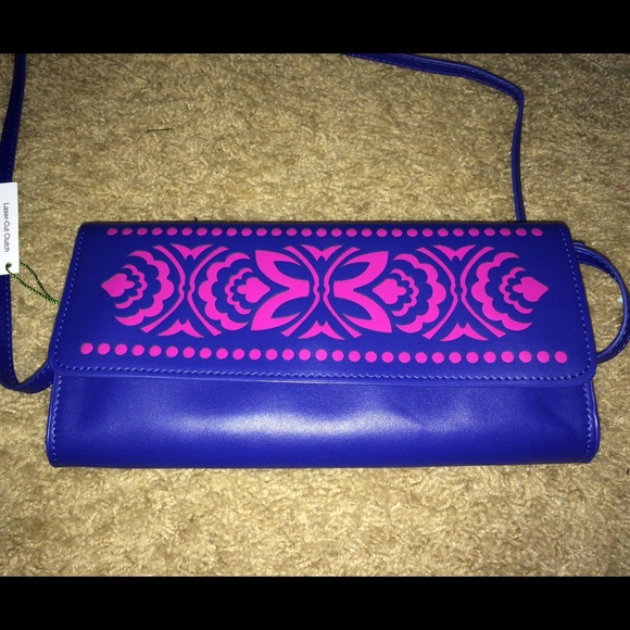 Laser cut clutch in Emerald Paisley