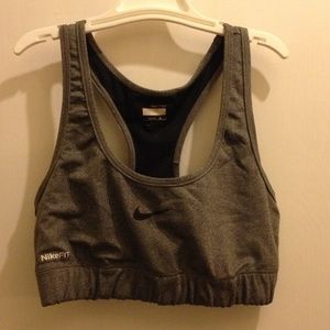 Grey Nike sports bra