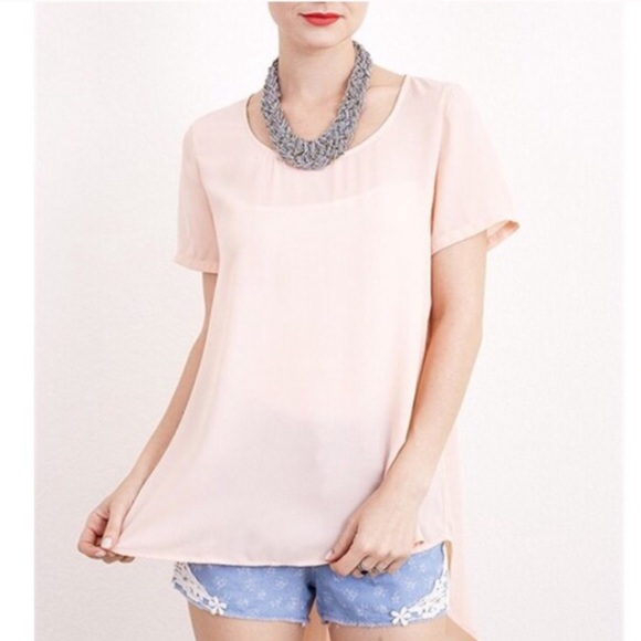 π π The BLUSHING hi-lo top - PINK - Picture 2 of 4